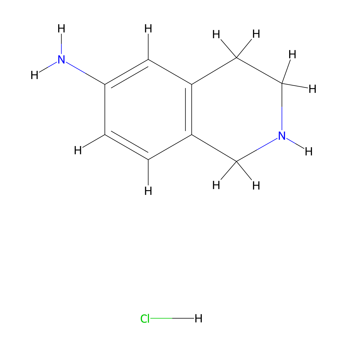 1,2,3,4-Tetrahydroisoquinolin-6-amine hydrochloride molecular structure, CAS 175871-42-8