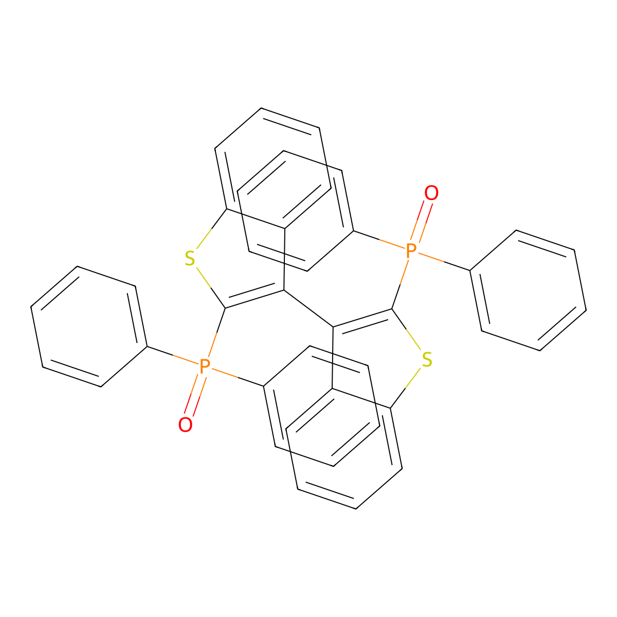 3,3'-Bi-1-benzothiene-2,2'-diylbis(diphenylphosphine) dioxide molecular structure, CAS 175871-63-3