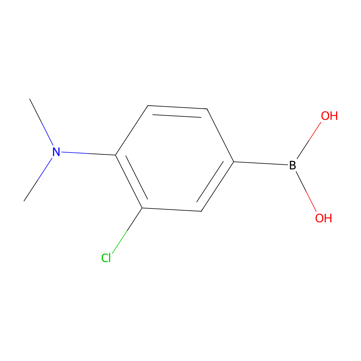 3-chloro-4-(N,N-dimethylamino)phenylboronic acid molecular structure, CAS 175883-64-4