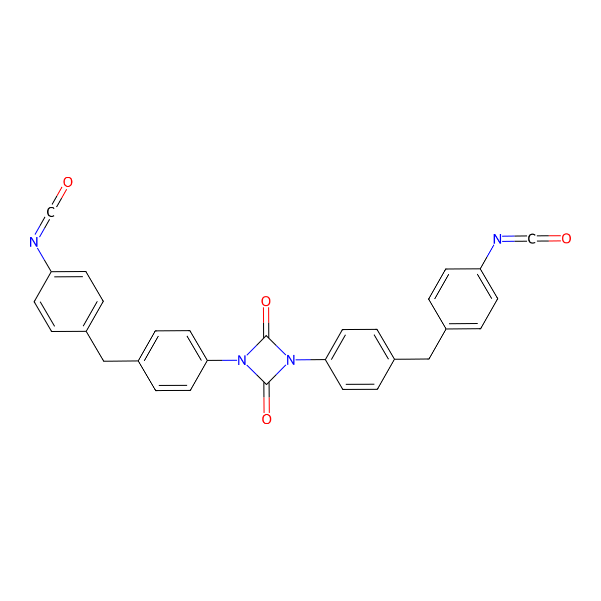 1,3-Bis(4-((4-isocyanatophenyl)methyl)phenyl)-1,3-diazetidine-2,4-dione molecular structure, CAS 17589-24-1