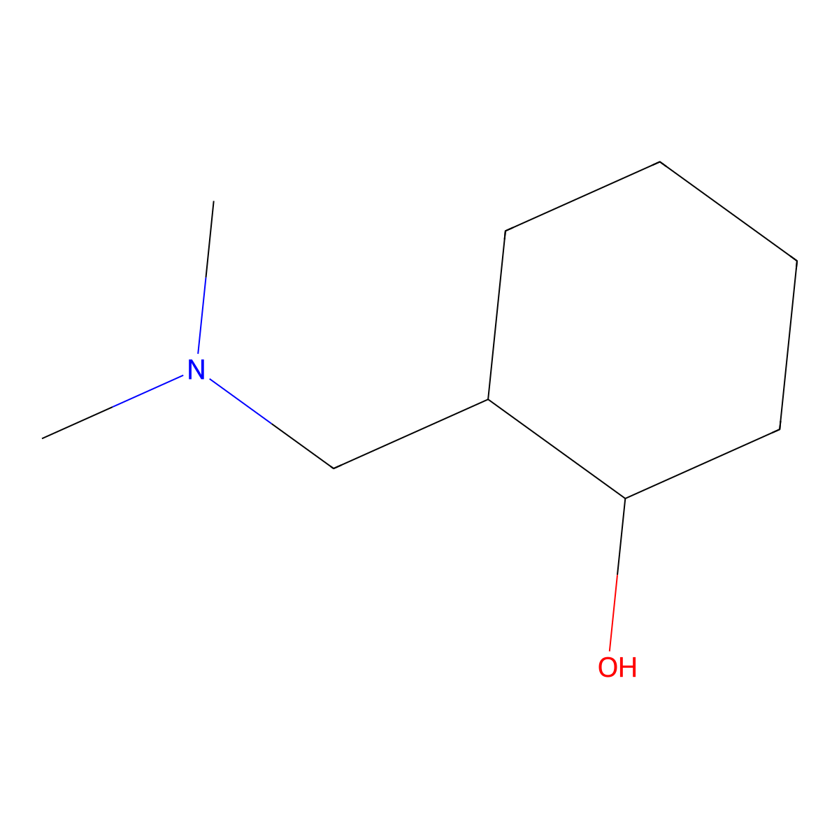 2-((Dimethylamino)methyl)cyclohexanol molecular structure, CAS 17589-70-7