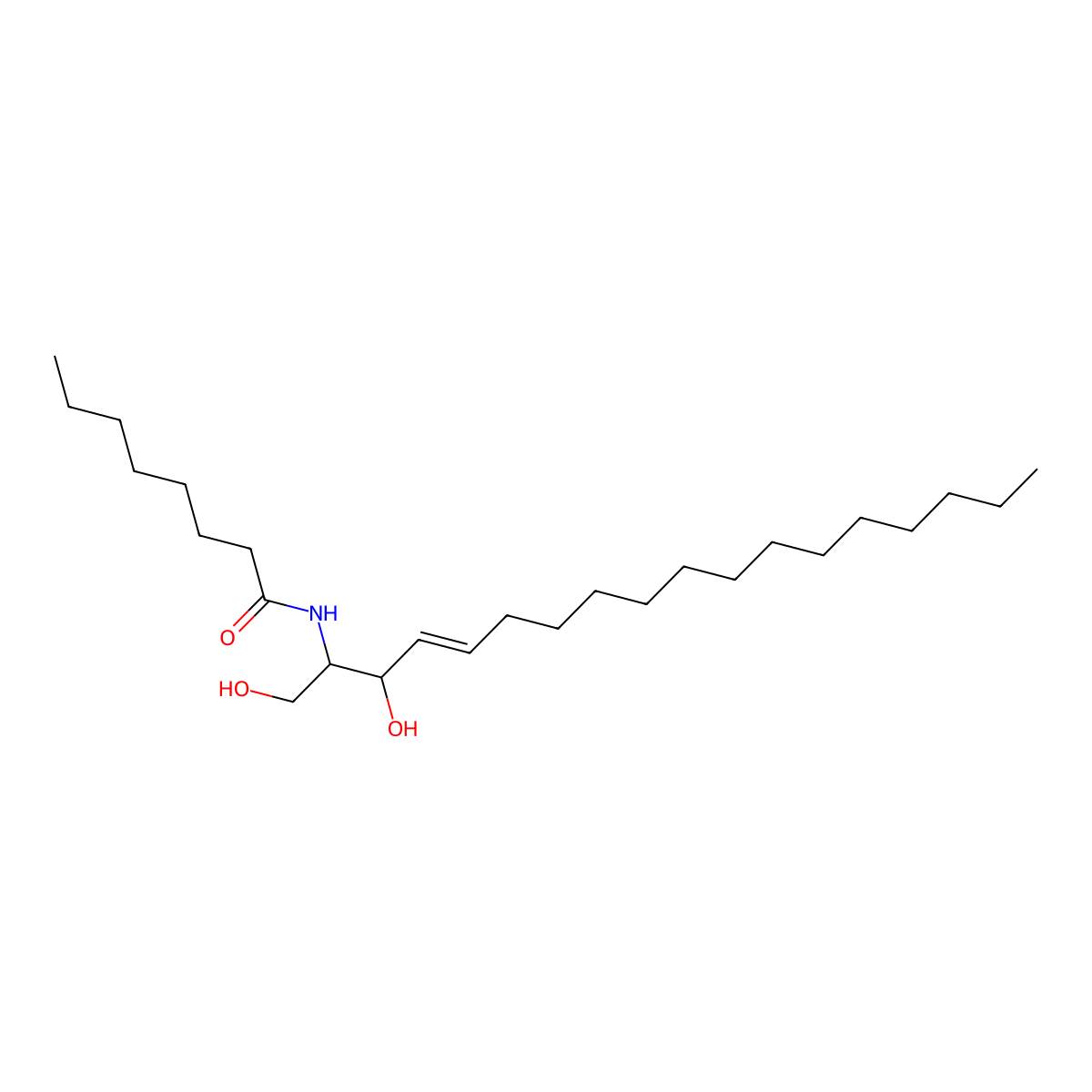 C8 D-threo Ceramide (d18:1/8:0) molecular structure, CAS 175892-43-0