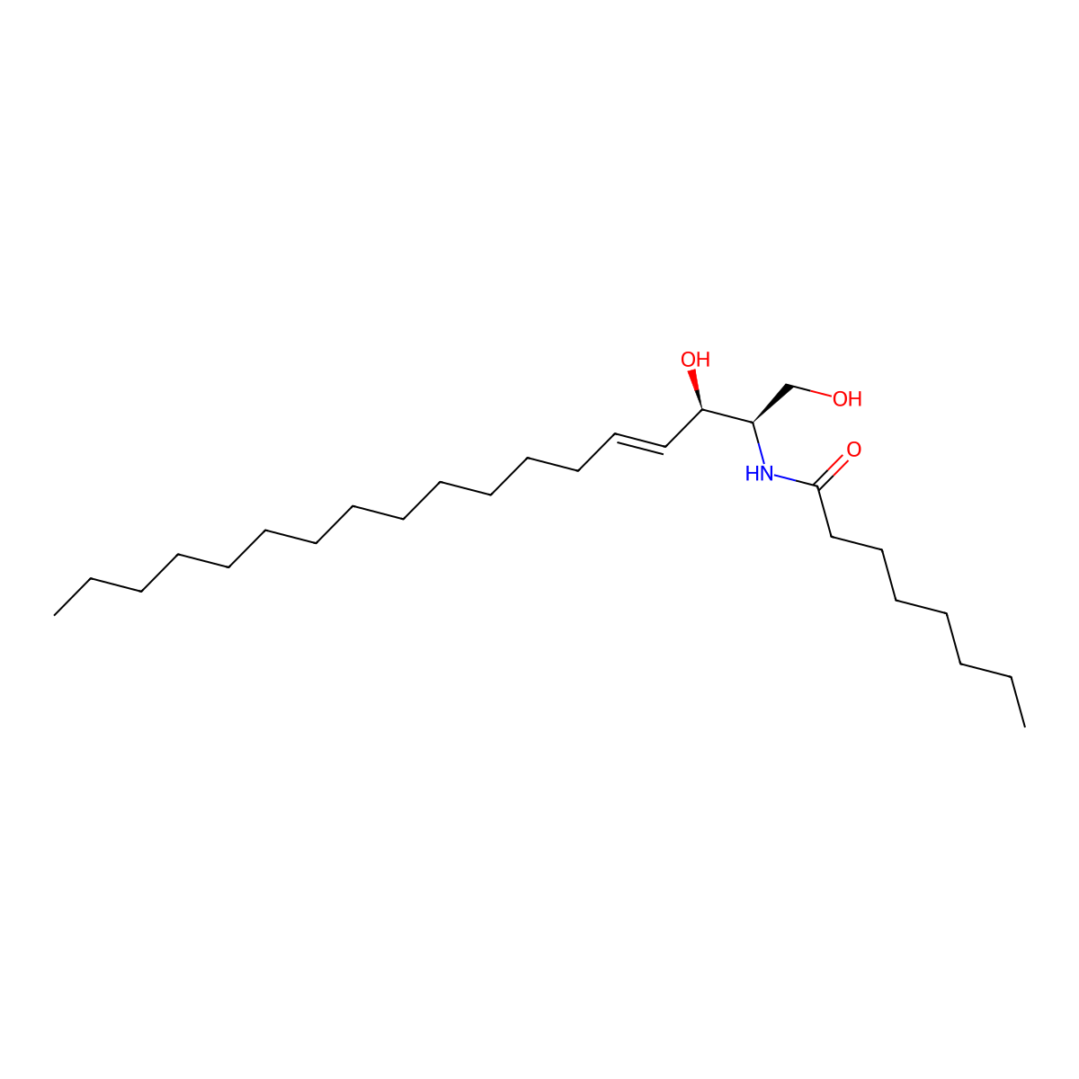 C8 D-threo Ceramide (d18:1/8:0) molecular structure, CAS 175892-43-0