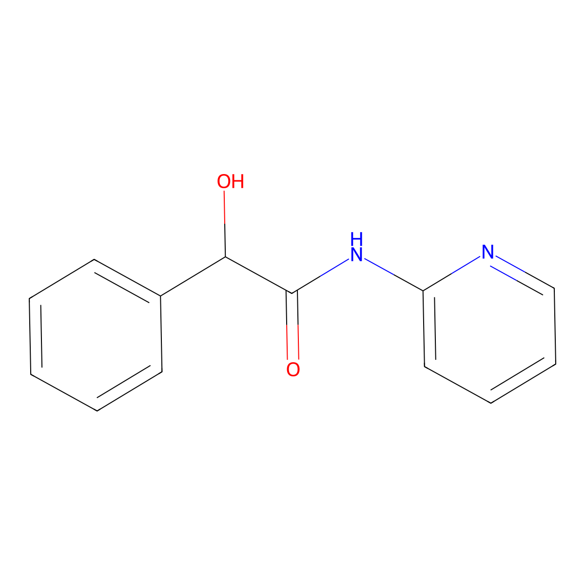 2-hydroxy-2-phenyl-N-(pyridin-2-yl)acetamide molecular structure, CAS 1759-00-8