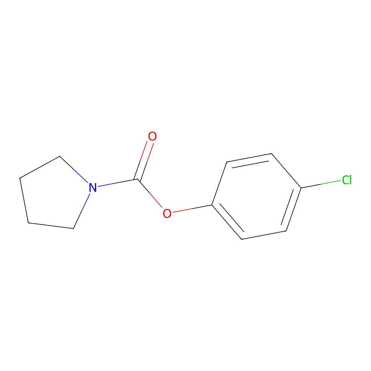 p-Chlorophenyl 1-pyrrolidinecarboxylate molecular structure, CAS 1759-02-0