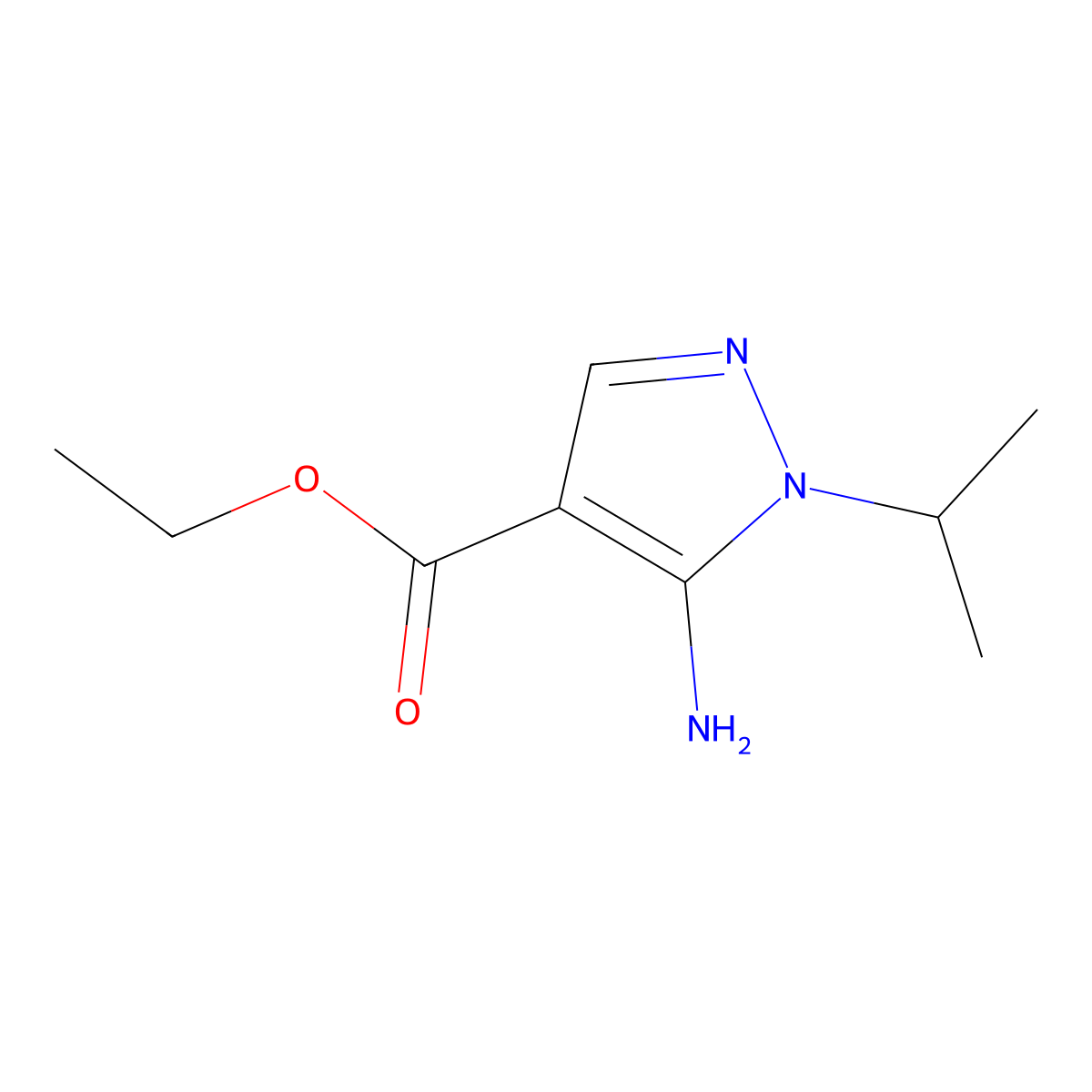 Ethyl 5-amino-1-isopropyl-1H-pyrazole-4-carboxylate molecular structure, CAS 1759-24-6