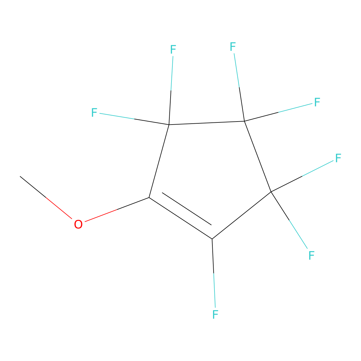 1,3,3,4,4,5,5-Heptafluoro-2-methoxycyclopentene molecular structure, CAS 1759-60-0