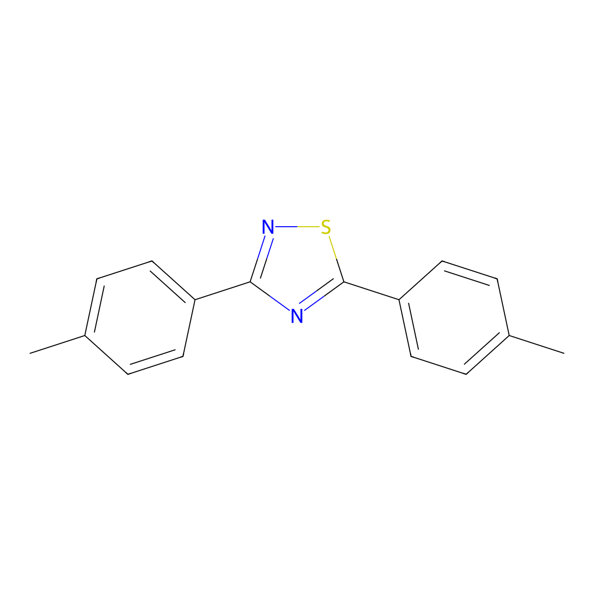 3,5-Bis(4-methylphenyl)-1,2,4-thiadiazole molecular structure, CAS 17590-34-0