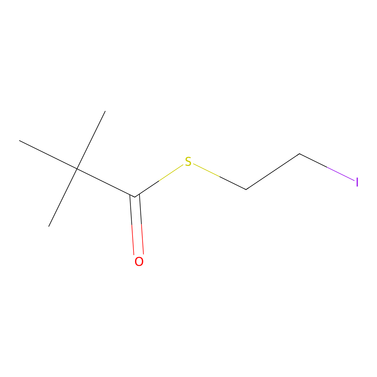 S-(2-Iodoethyl) 2,2-dimethylpropanethioate molecular structure, CAS 175911-56-5