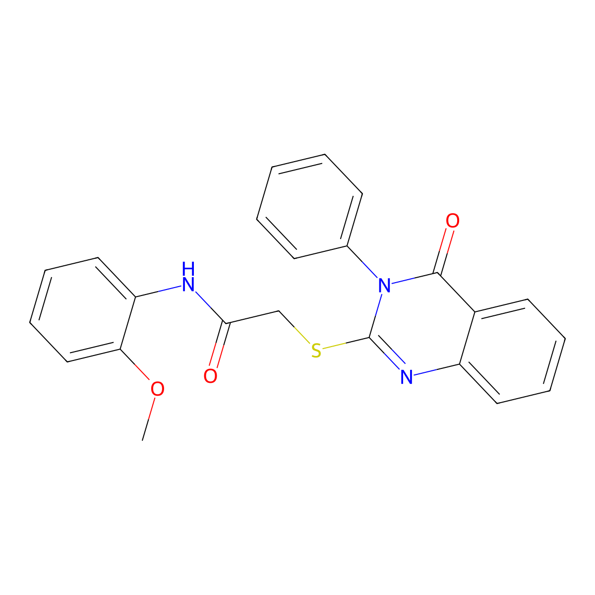 N-(2-methoxyphenyl)-2-[(4-oxo-3-phenyl-3,4-dihydroquinazolin-2-yl)sulfanyl]acetamide molecular structure, CAS 175914-11-1
