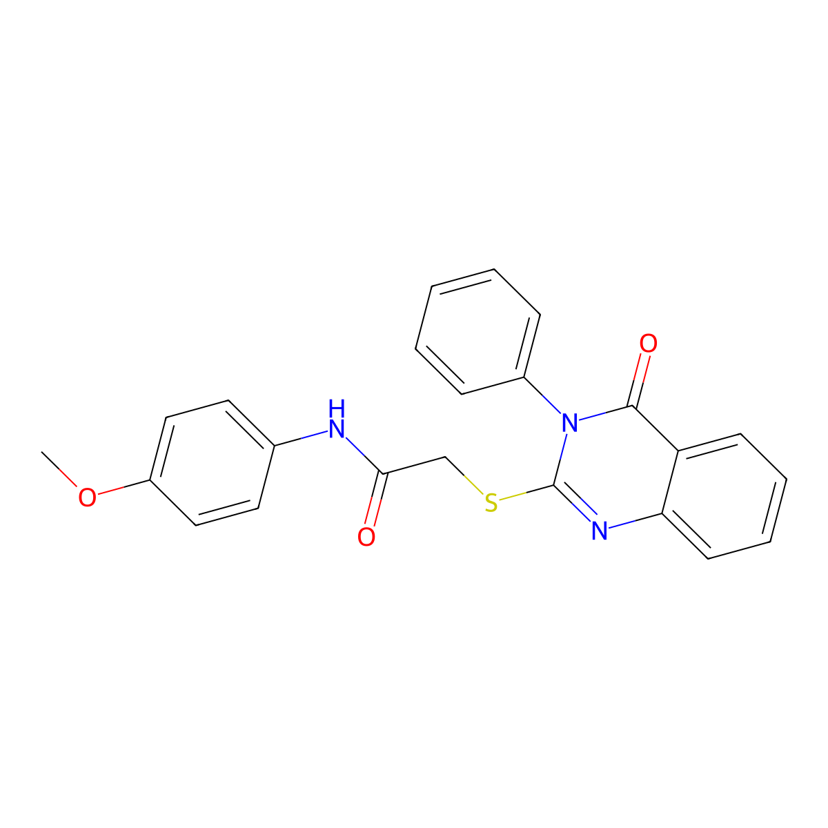 N-(4-methoxyphenyl)-2-[(4-oxo-3-phenyl-3,4-dihydro-2-quinazolinyl)sulfanyl]acetamide molecular structure, CAS 175914-13-3