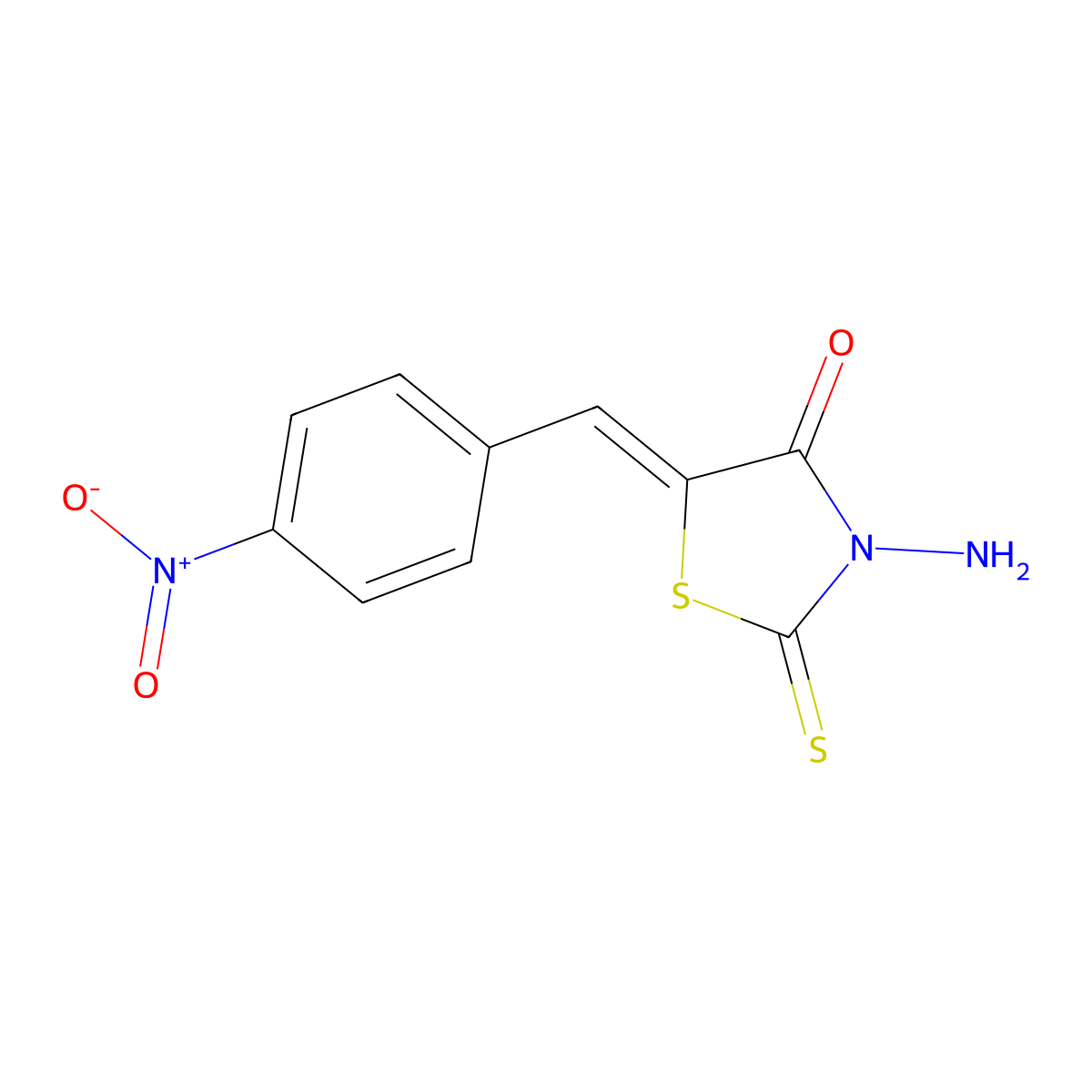 3-Amino-5-[(4-nitrophenyl)methylidene]-2-sulfanylidene-1,3-thiazolidin-4-one molecular structure, CAS 17592-96-0