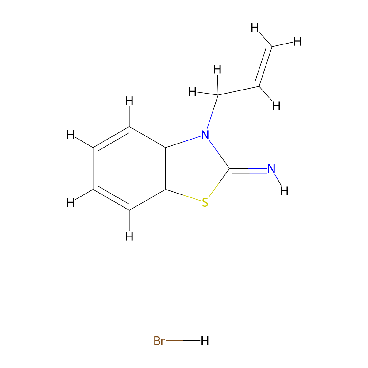 3-allylbenzo[d]thiazol-2(3H)-imine hydrobromide molecular structure, CAS 175920-97-5