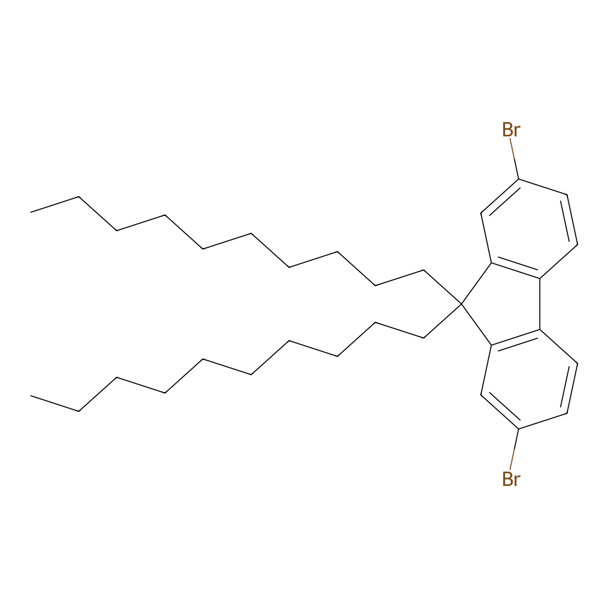 2,7-Dibromo-9,9-didecylfluorene molecular structure, CAS 175922-78-8
