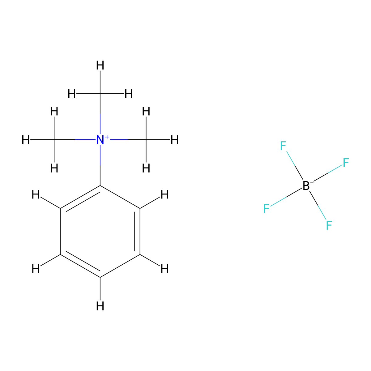 Phenyltrimethylammonium tetrafluoroborate molecular structure, CAS 17594-95-5