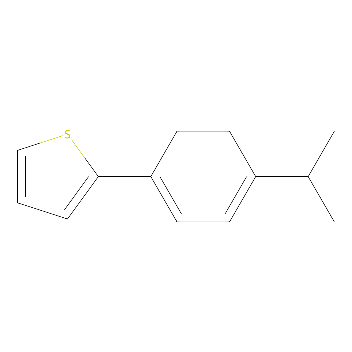 2-(p-Isopropylphenyl)thiophene molecular structure, CAS 17595-83-4