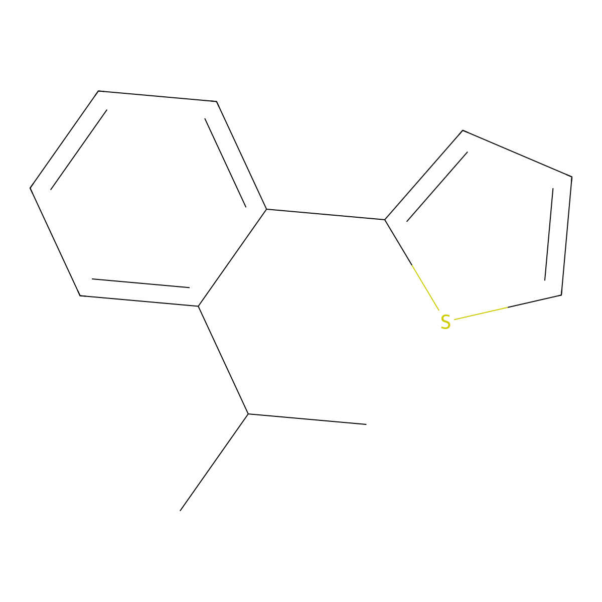 2-[2-(1-Methylethyl)phenyl]thiophene molecular structure, CAS 17595-97-0