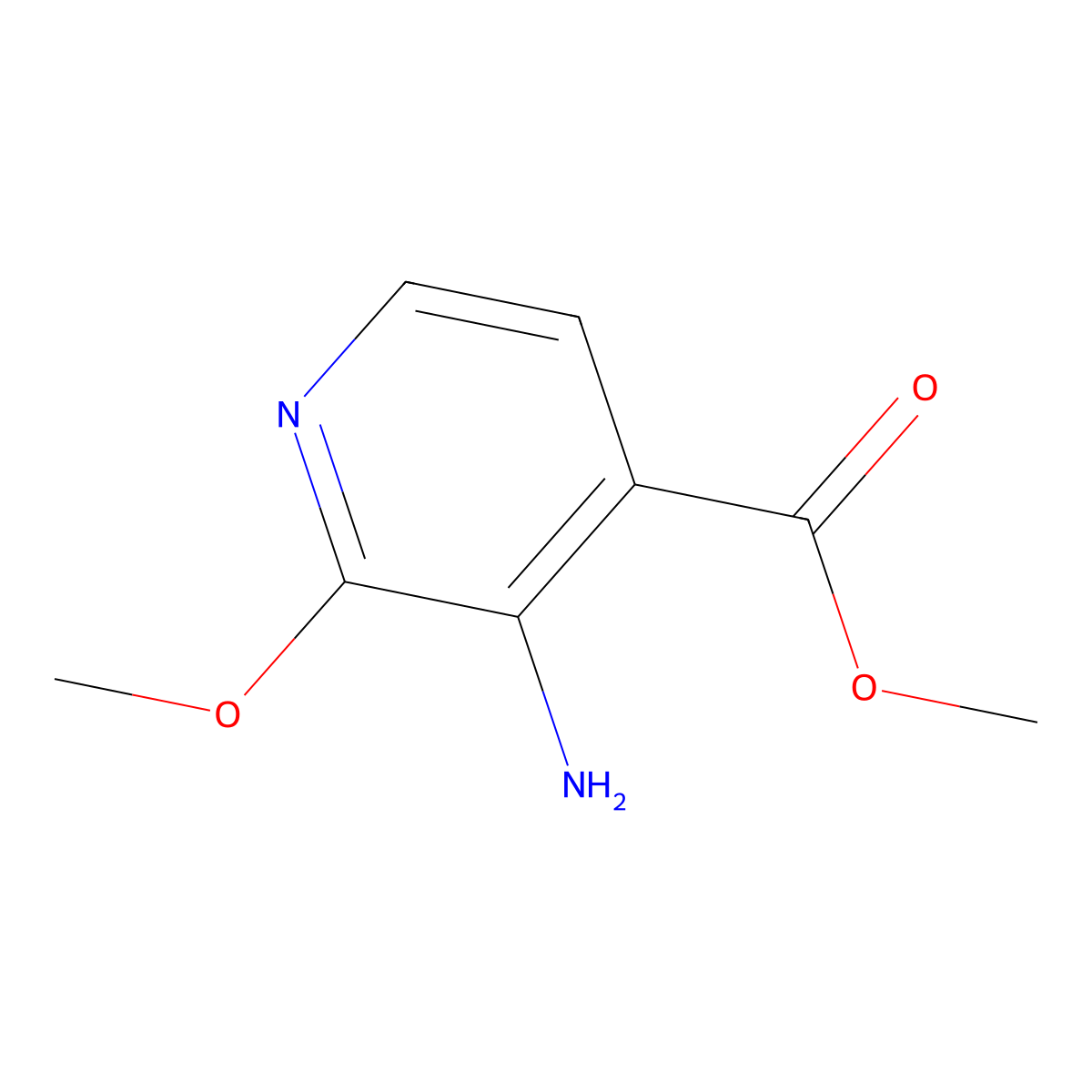 Methyl 3-amino-2-methoxyisonicotinate molecular structure, CAS 175965-76-1