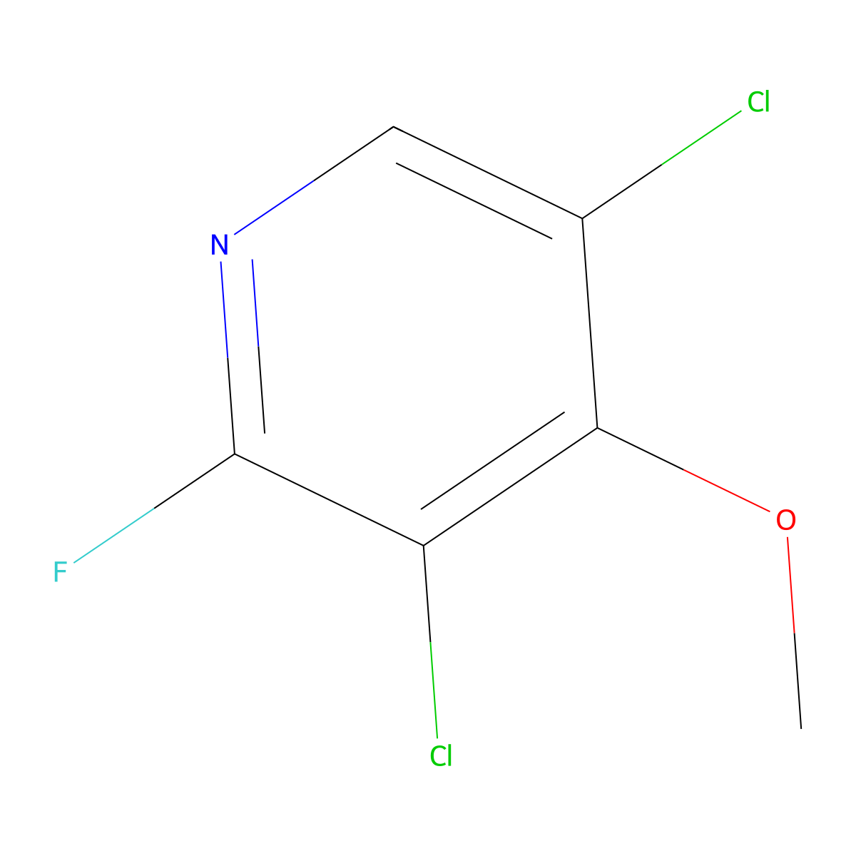 3,5-Dichloro-2-fluoro-4-methoxypyridine molecular structure, CAS 175965-87-4