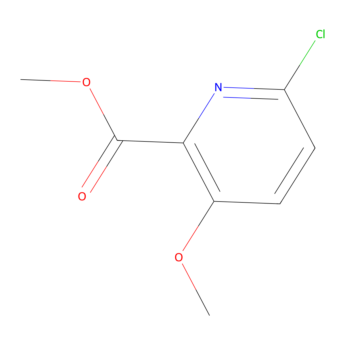 Methyl 6-chloro-3-methoxypicolinate molecular structure, CAS 175965-90-9