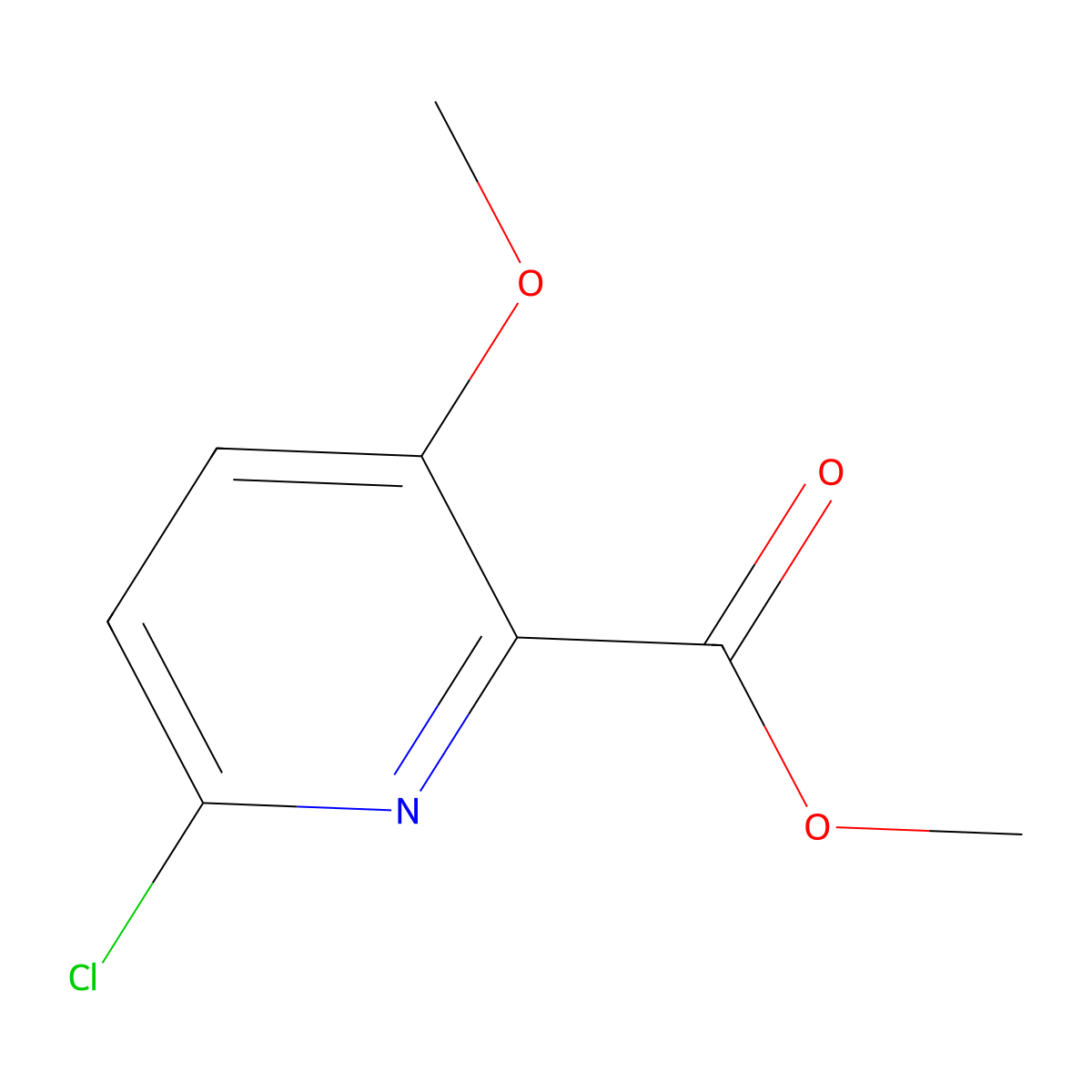 Methyl 6-chloro-3-methoxypicolinate molecular structure, CAS 175965-90-9