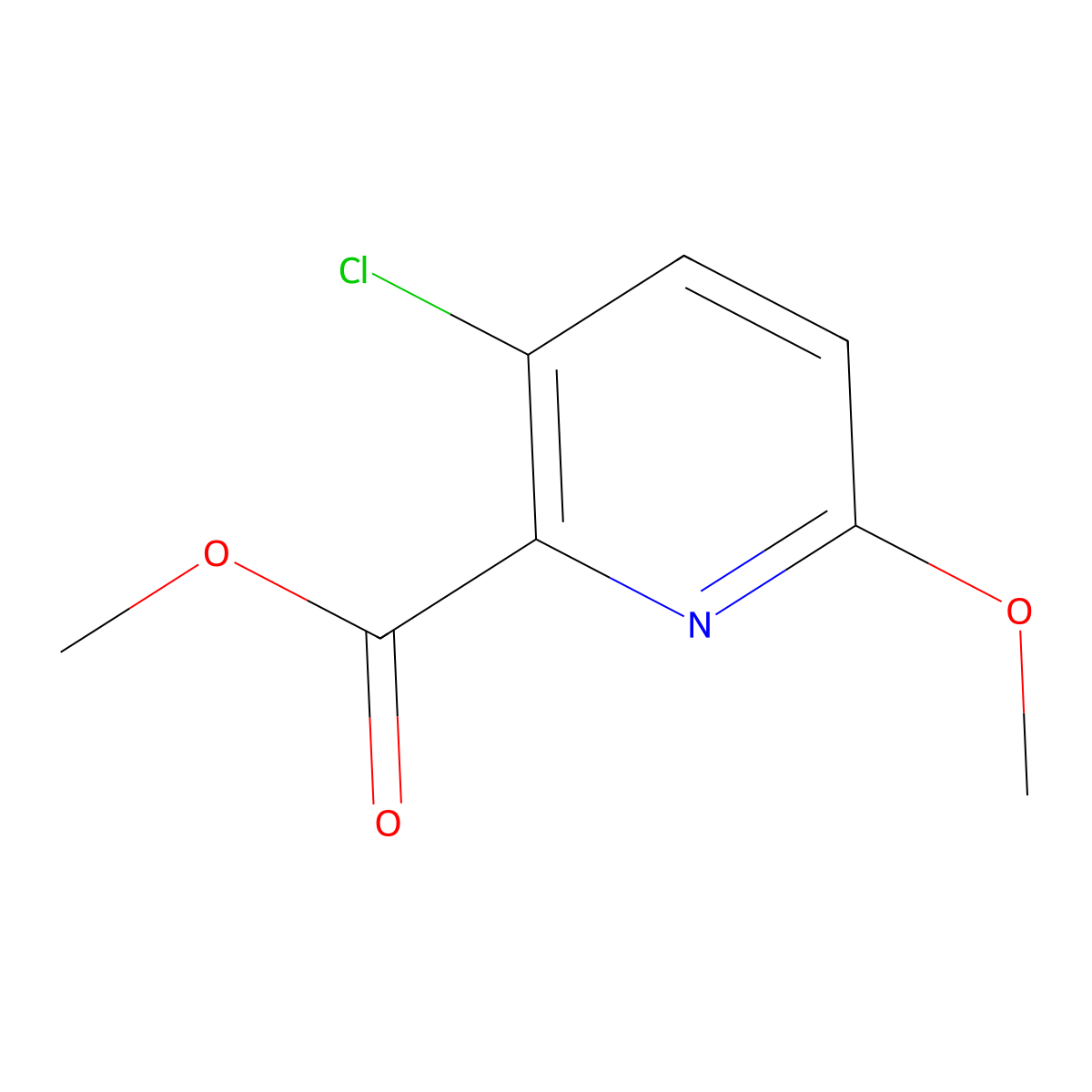 Methyl 3-chloro-6-methoxypyridine-2-carboxylate molecular structure, CAS 175965-91-0