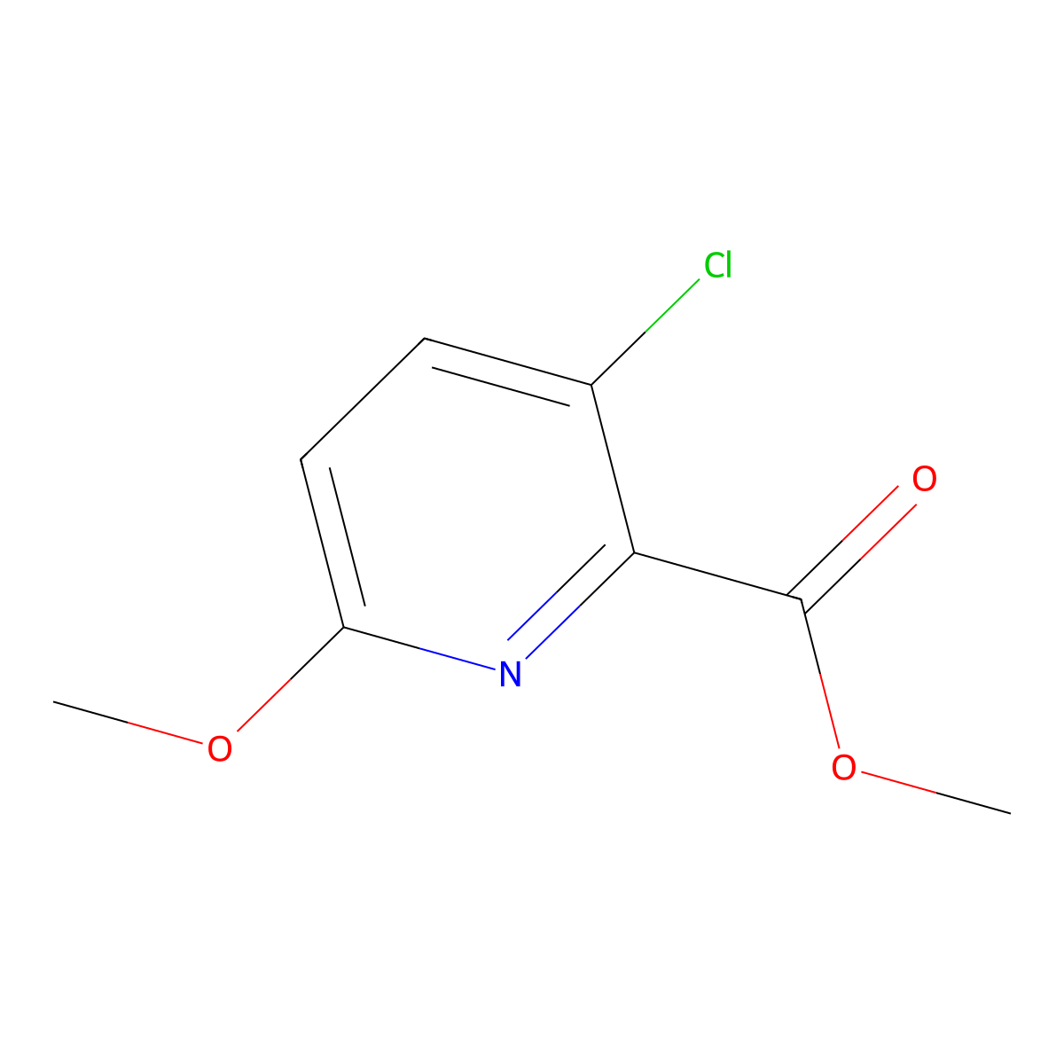 Methyl 3-chloro-6-methoxypyridine-2-carboxylate molecular structure, CAS 175965-91-0