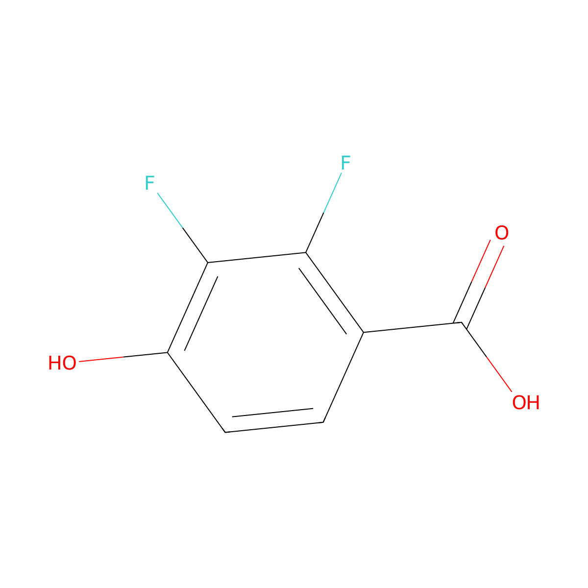 2,3-Difluoro-4-hydroxybenzoic acid molecular structure, CAS 175968-39-5
