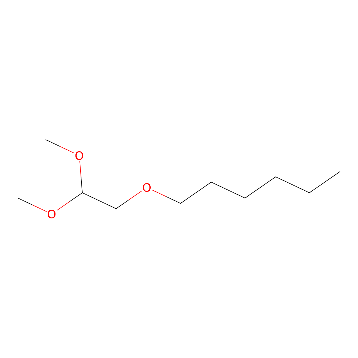 Hexane, 1-(2,2-dimethoxyethoxy)- molecular structure, CAS 17597-95-4