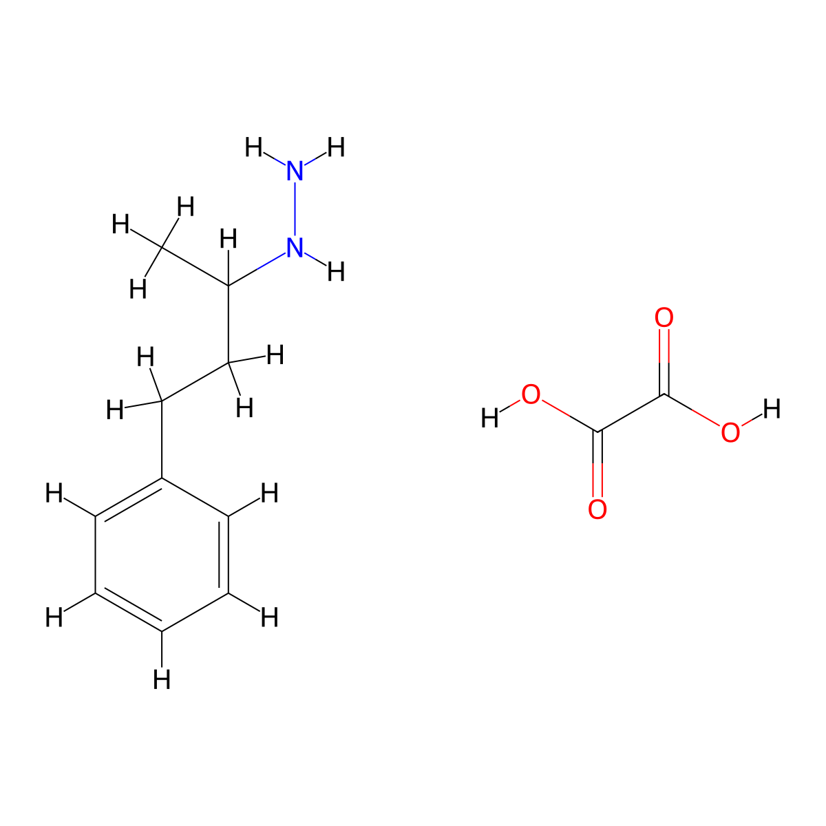Hydrazine, (1-methyl-3-phenylpropyl)-, ethanedioate (1:1) molecular structure, CAS 17598-98-0