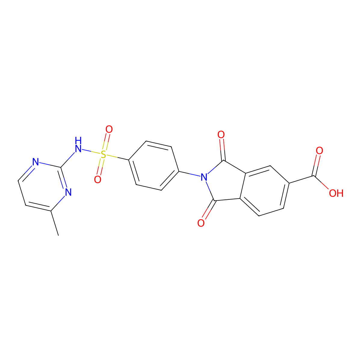 2-(4-(N-(4-Methylpyrimidin-2-yl)sulfamoyl)phenyl)-1,3-dioxoisoindoline-5-carboxylic acid molecular structure, CAS 175980-75-3
