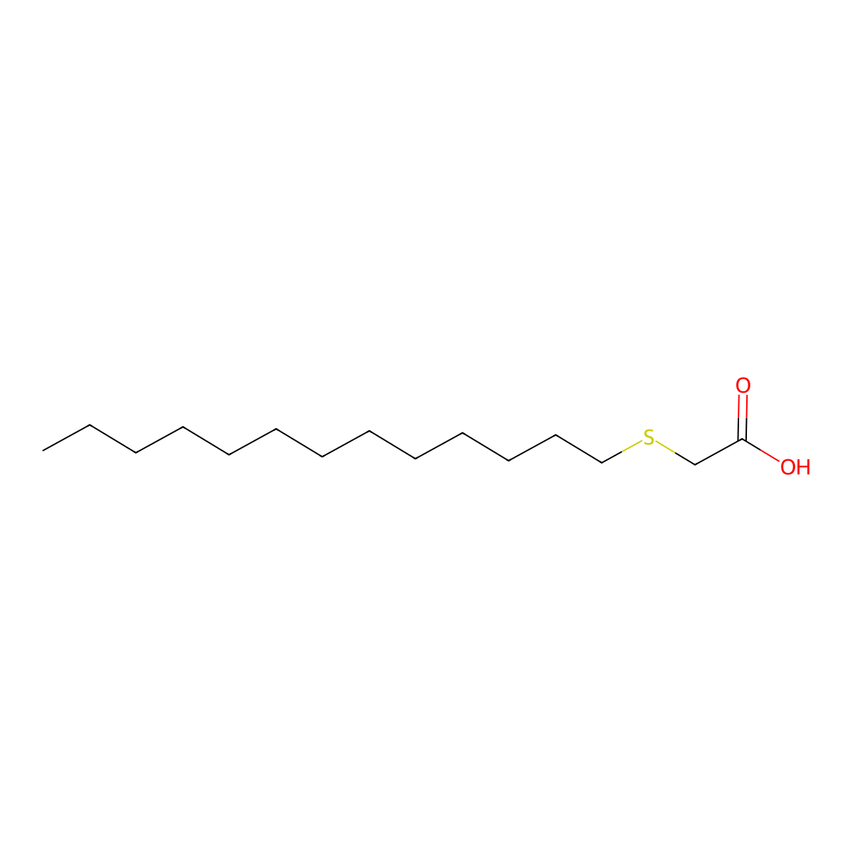 Acetic acid, (tridecylthio)- molecular structure, CAS 175984-88-0
