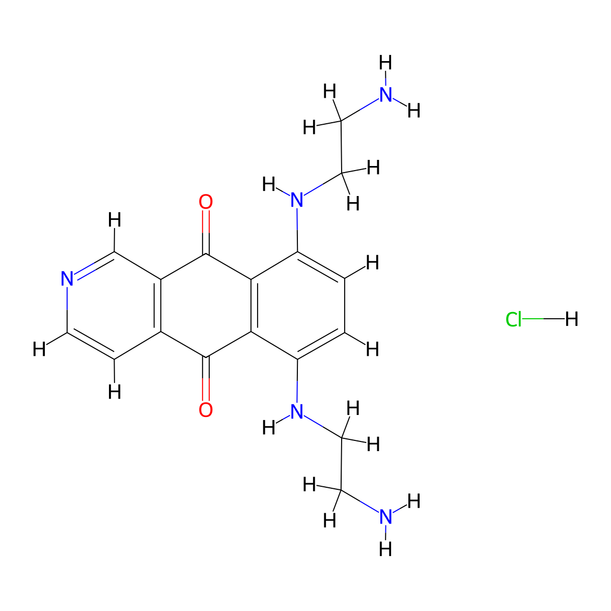 Pixantrone monohydrochloride molecular structure, CAS 175989-38-5
