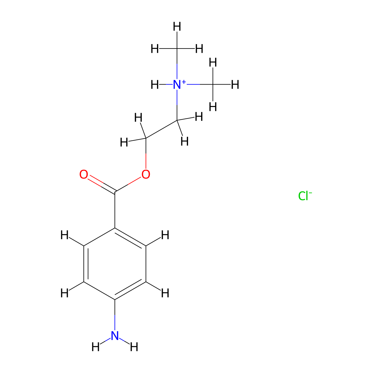 Benzoic acid, p-amino-, 2-(dimethylamino)ethyl ester, hydrochloride molecular structure, CAS 17599-02-9