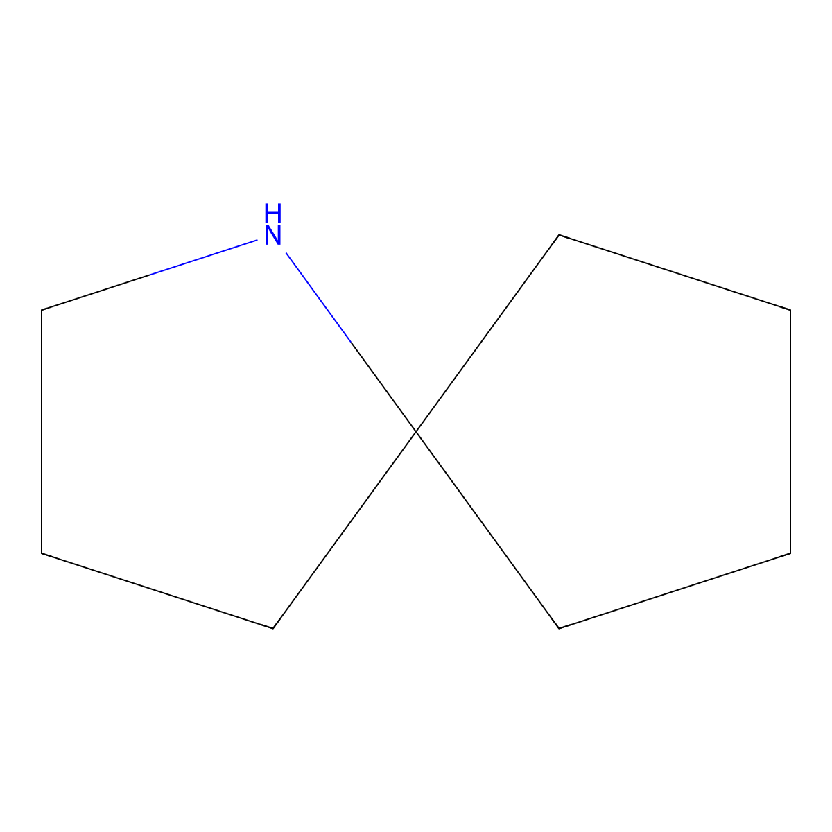 1-Azaspiro(4.4)nonane molecular structure, CAS 176-03-4