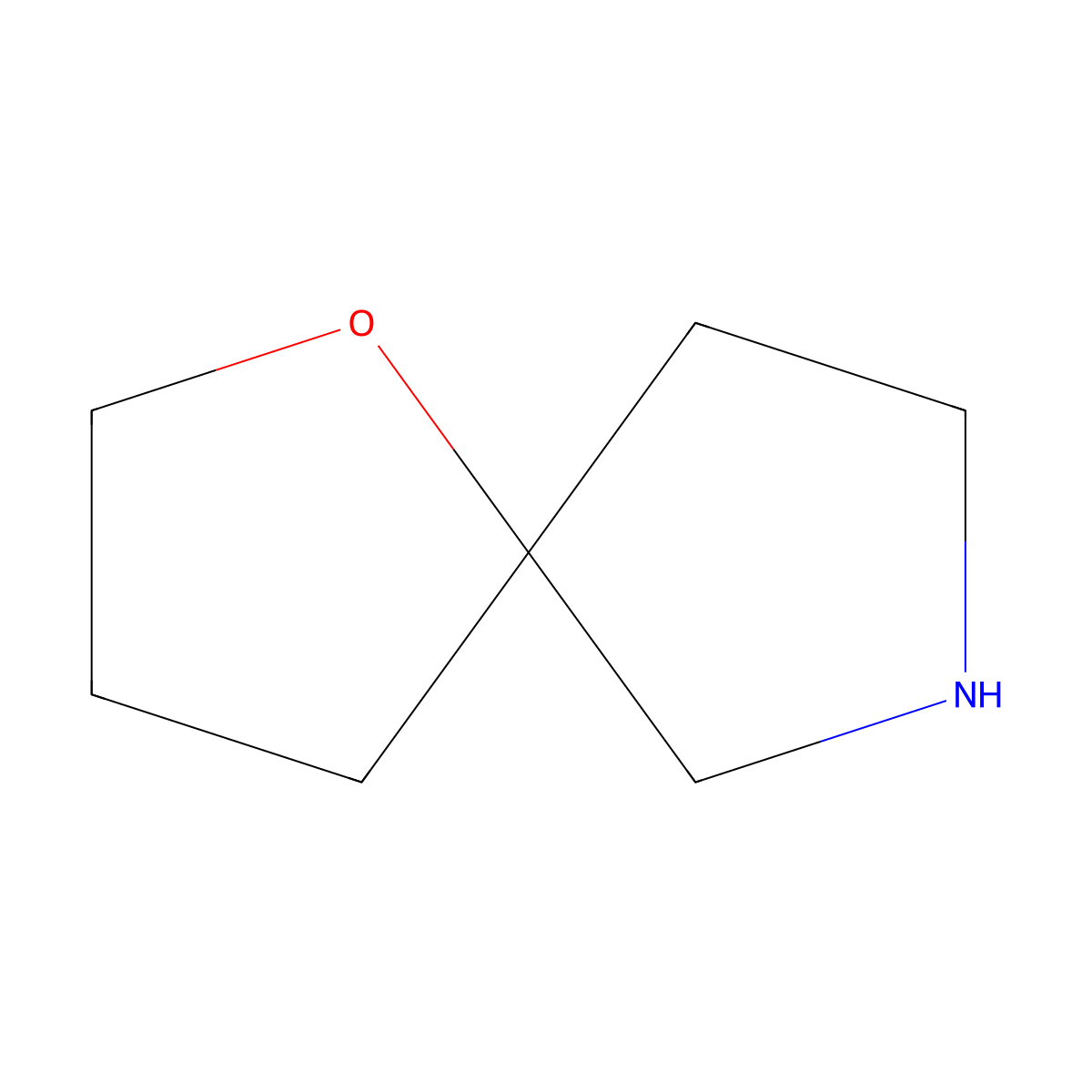 1-Oxa-7-azaspiro(4.4)nonane molecular structure, CAS 176-12-5