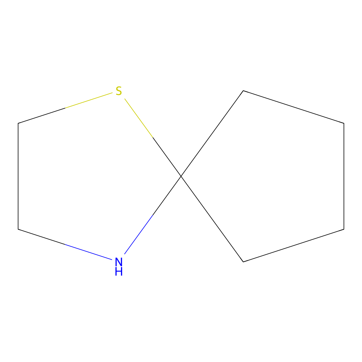 1-Thia-4-azaspiro[4.4]nonane molecular structure, CAS 176-30-7