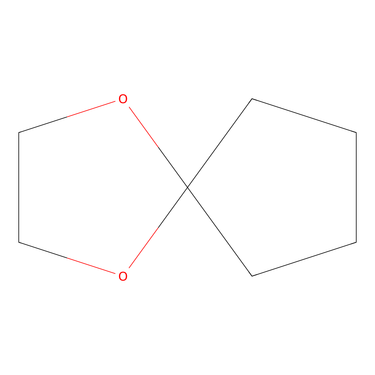 1,4-Dioxaspiro(4.4)nonane molecular structure, CAS 176-32-9