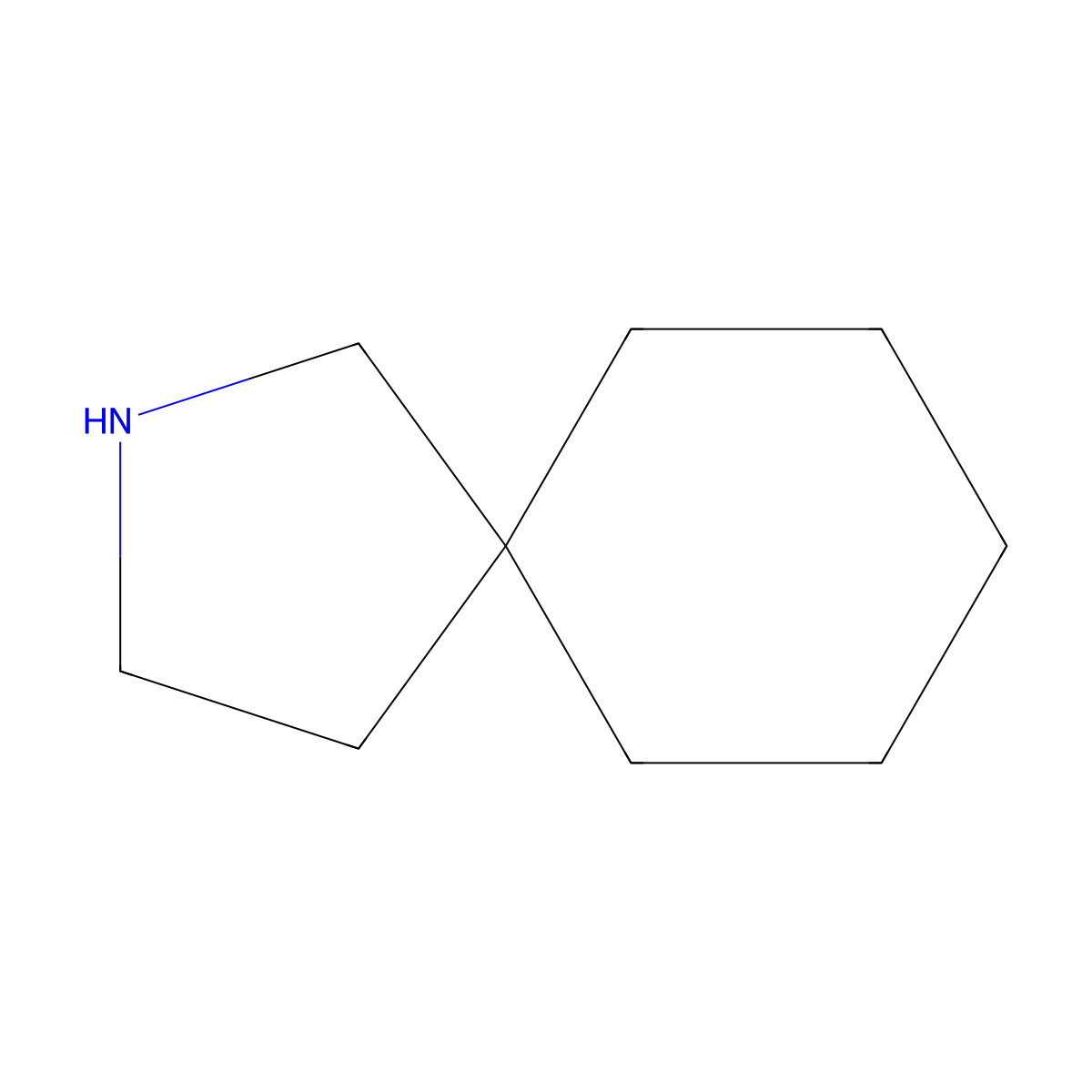 2-Azaspiro(4.5)decane molecular structure, CAS 176-66-9
