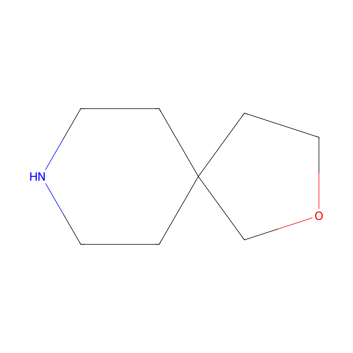 2-Oxa-8-azaspiro(4.5)decane molecular structure, CAS 176-69-2