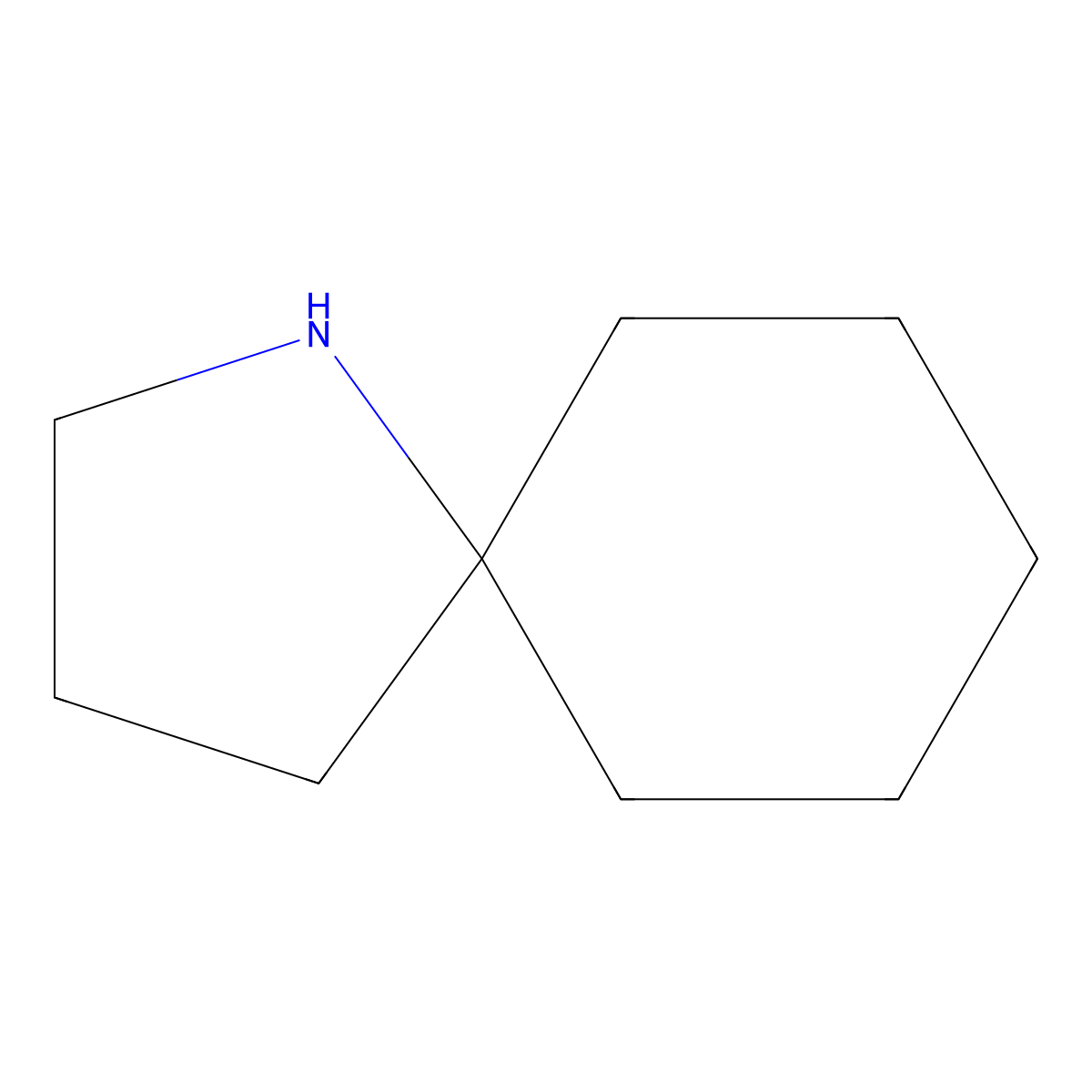1-Azaspiro[4.5]decane molecular structure, CAS 176-80-7