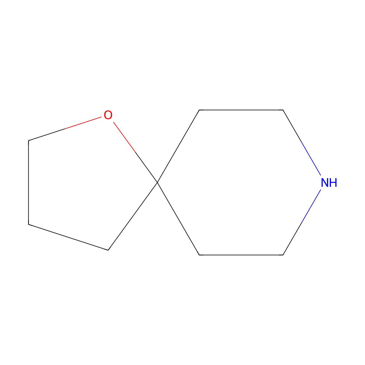 1-Oxa-8-azaspiro(4.5)decane molecular structure, CAS 176-92-1