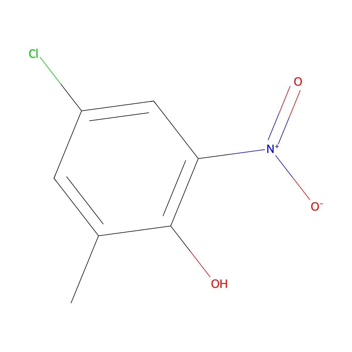 4-Chloro-2-methyl-6-nitrophenol molecular structure, CAS 1760-71-0