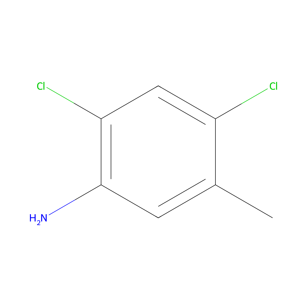 2,4-Dichloro-5-methylaniline molecular structure, CAS 17601-75-1