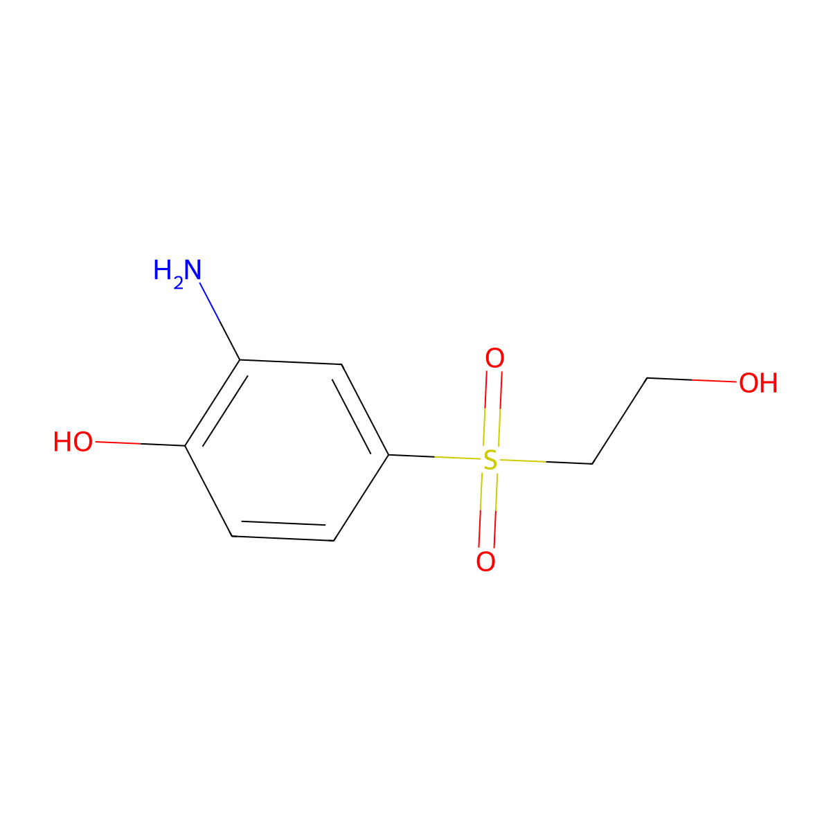Phenol, 2-amino-4-[(2-hydroxyethyl)sulfonyl]- molecular structure, CAS 17601-96-6