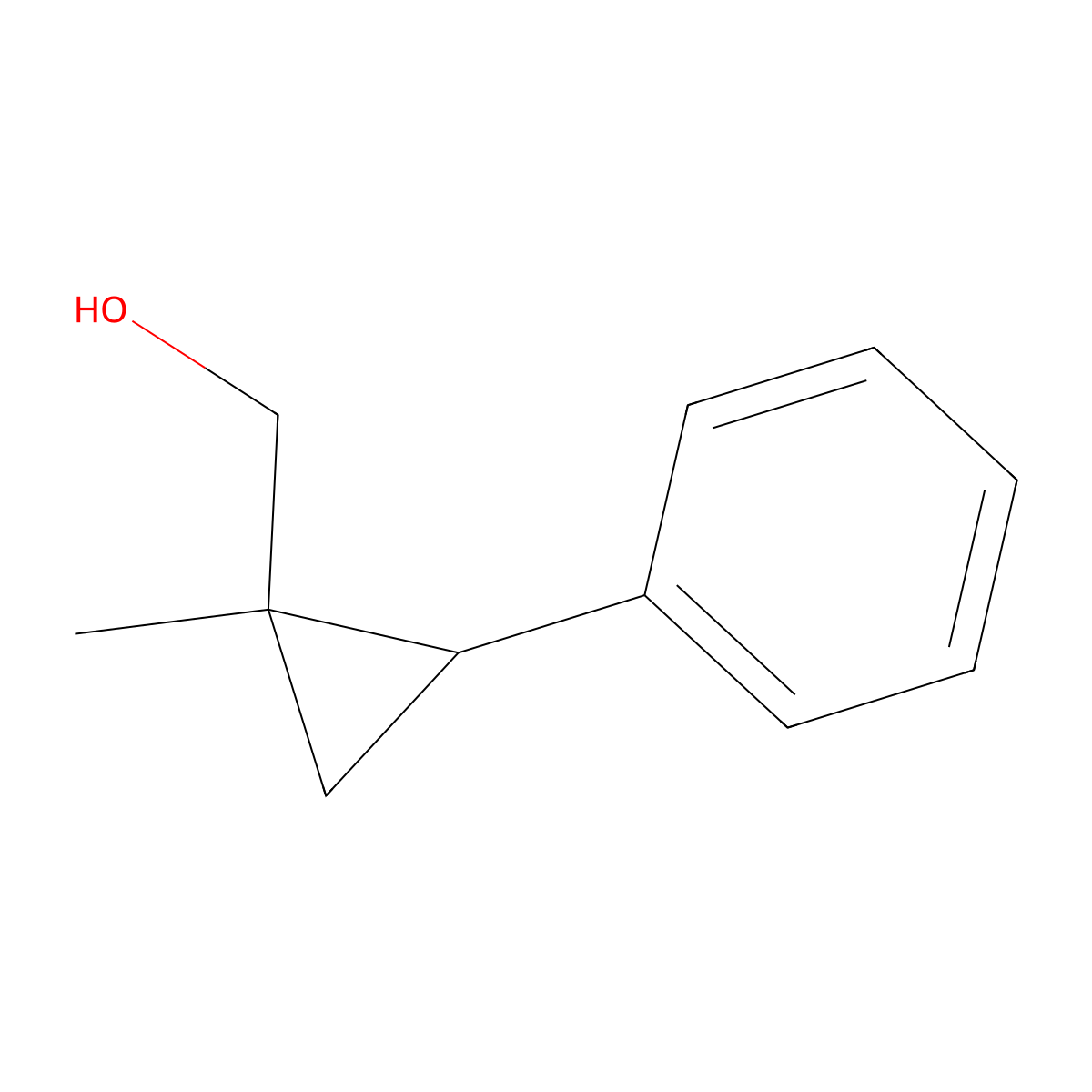 rac-((1R,2S)-1-methyl-2-phenylcyclopropyl)methanol molecular structure, CAS 176019-54-8