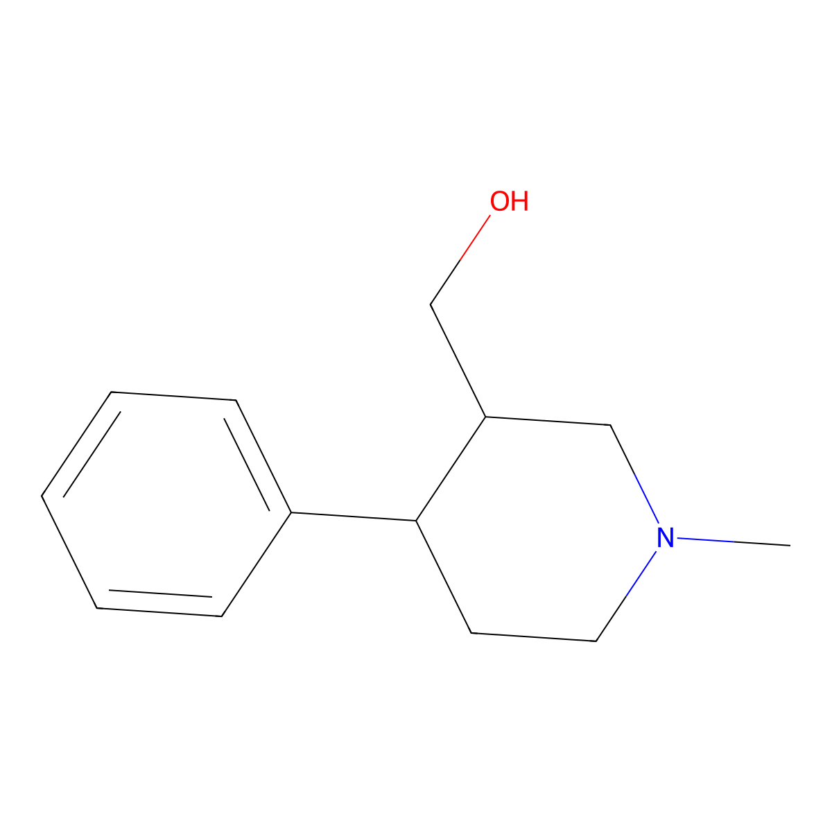 [(3R,4S)-1-Methyl-4-phenylpiperidin-3-YL]methanol molecular structure, CAS 176022-02-9