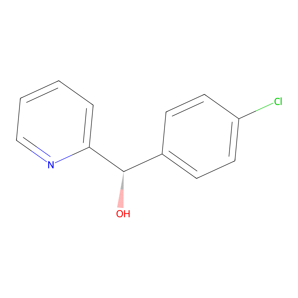 (S)-(4-Chlorophenyl)(pyridin-2-yl)methanol molecular structure, CAS 176022-47-2