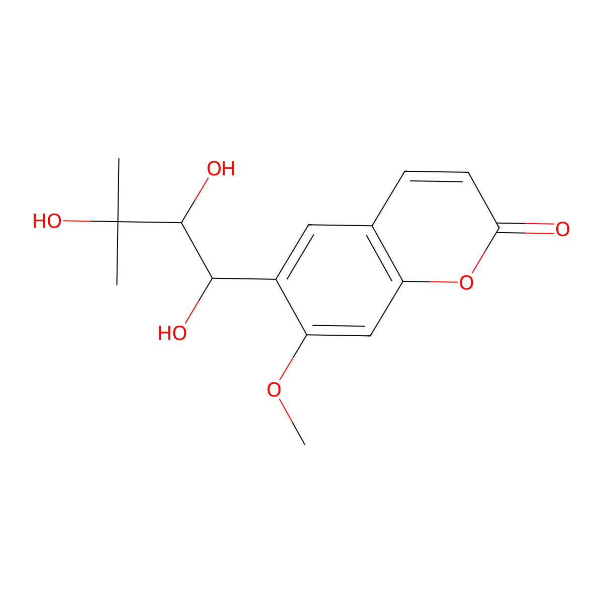 7-Methoxy-6-(1,2,3-trihydroxy-3-methylbutyl)-2H-1-benzopyran-2-one molecular structure, CAS 176022-53-0