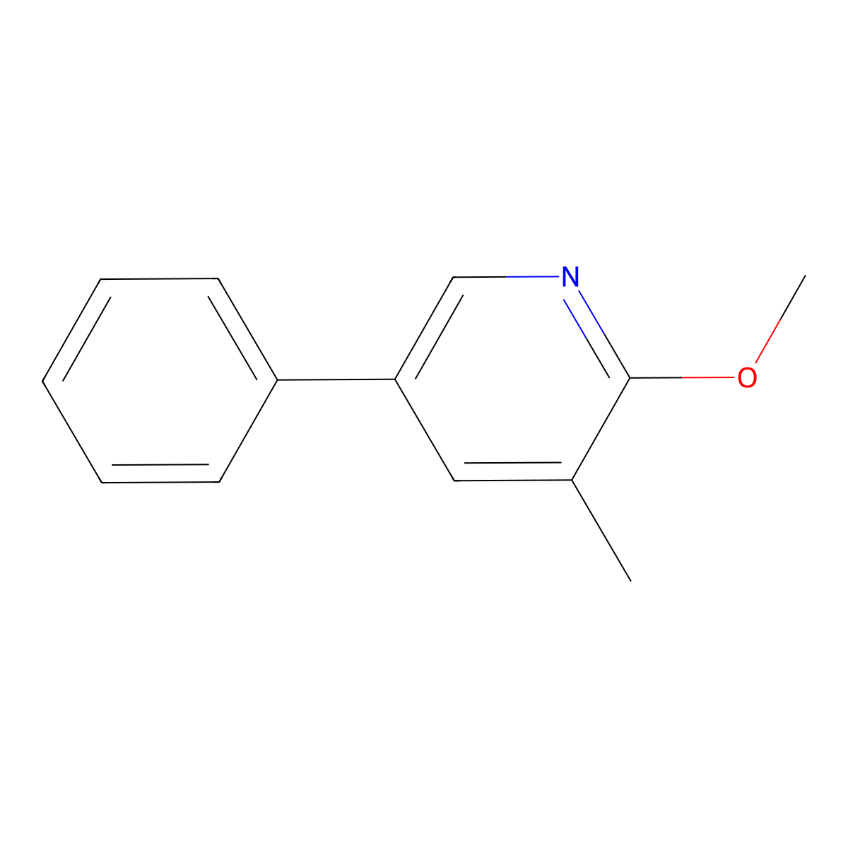 2-Methoxy-3-methyl-5-phenylpyridine molecular structure, CAS 17603-91-7